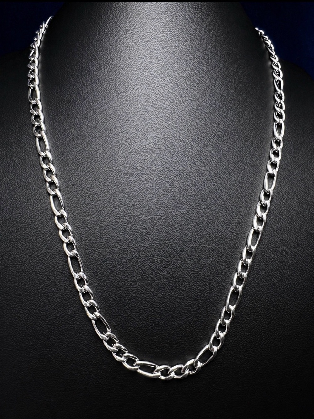 Chain Stainless Steel Figaro Chain Necklace 21" 3mm Silver-tone